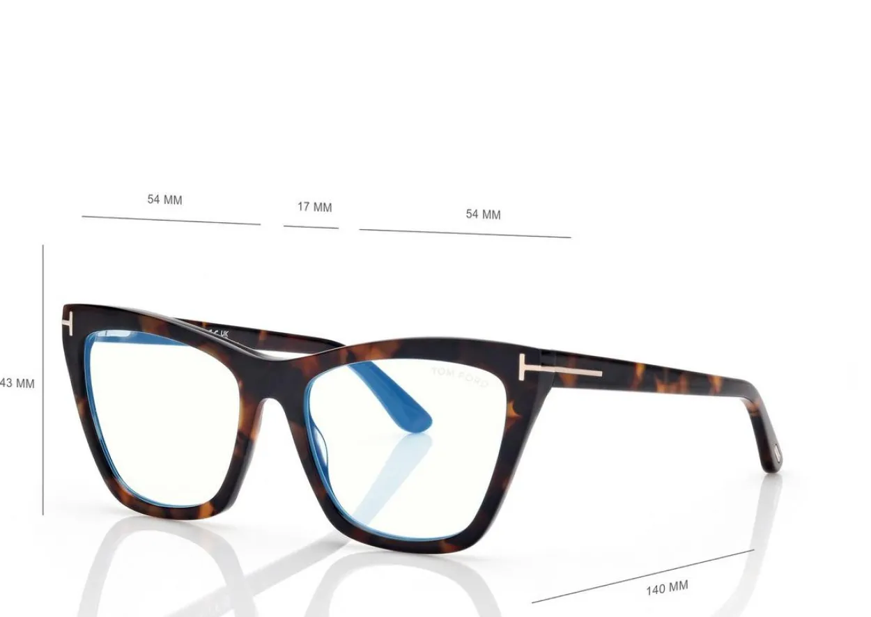 BLUE BLOCK CAT EYE OPTICALS WITH CLIP ON SUNGLASSES