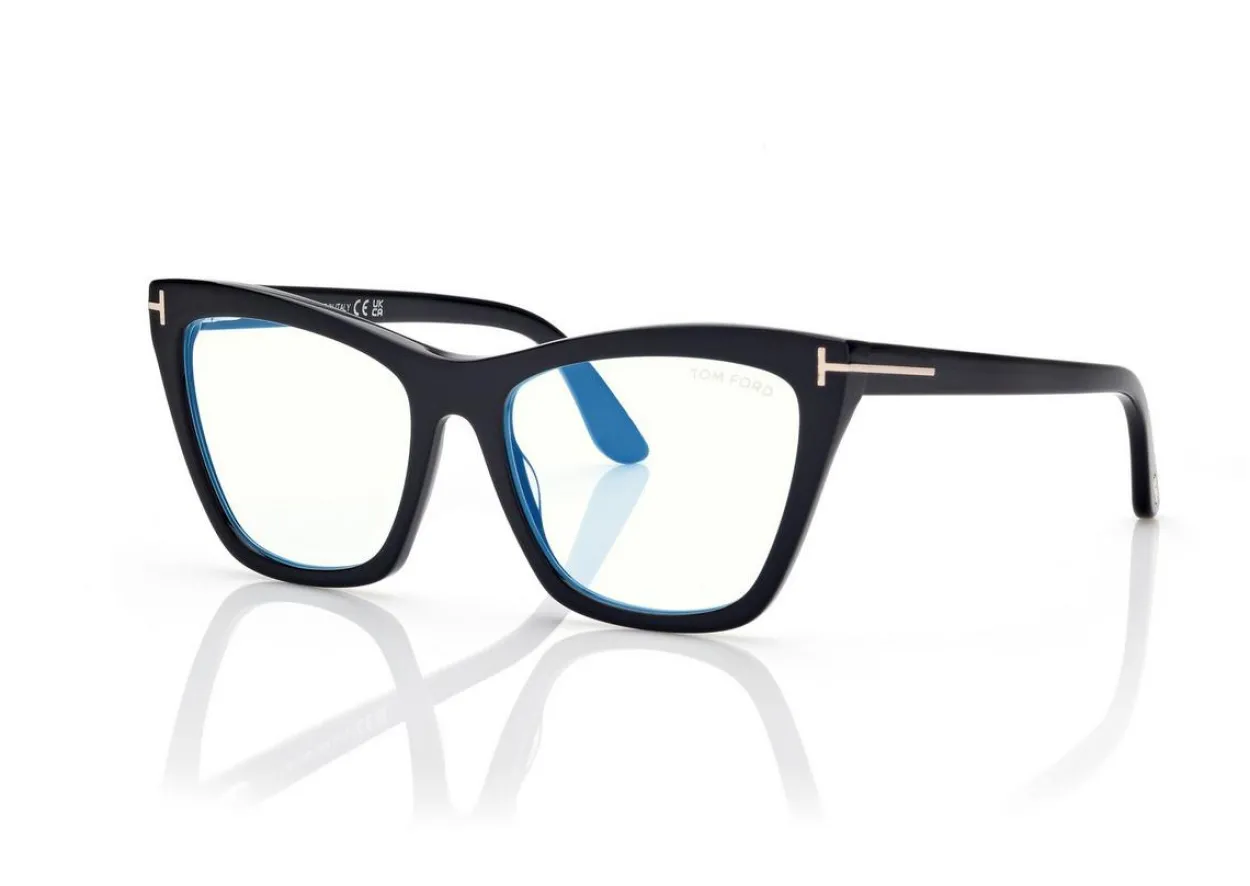 BLUE BLOCK CAT EYE OPTICALS WITH CLIP ON SUNGLASSES