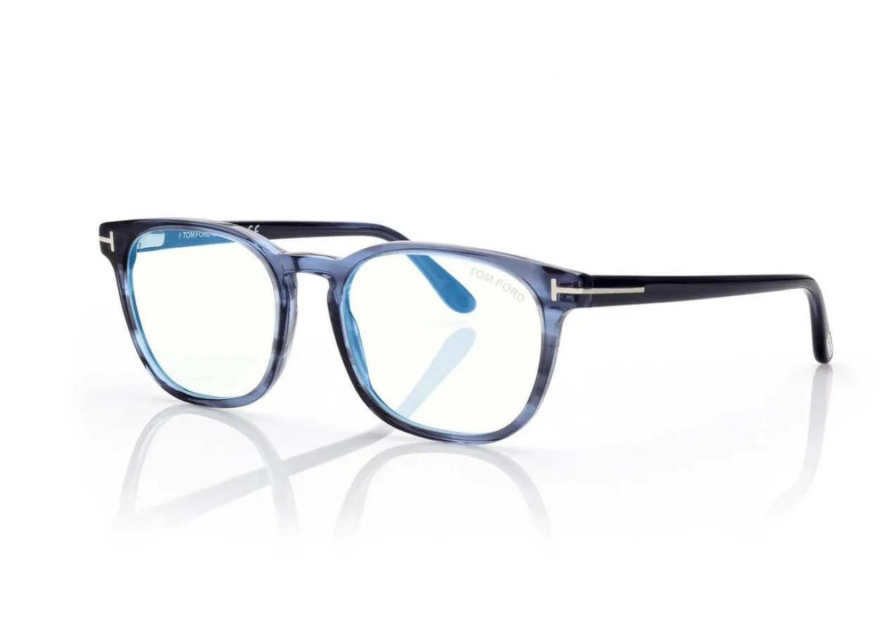 BLUE BLOCK ROUND OPTICALS