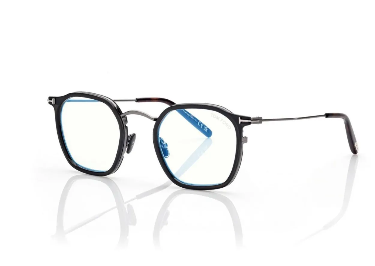 BLUE BLOCK ROUND OPTICALS