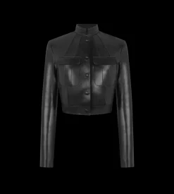 BONDED NAPPA LEATHER OFFICER JACKET