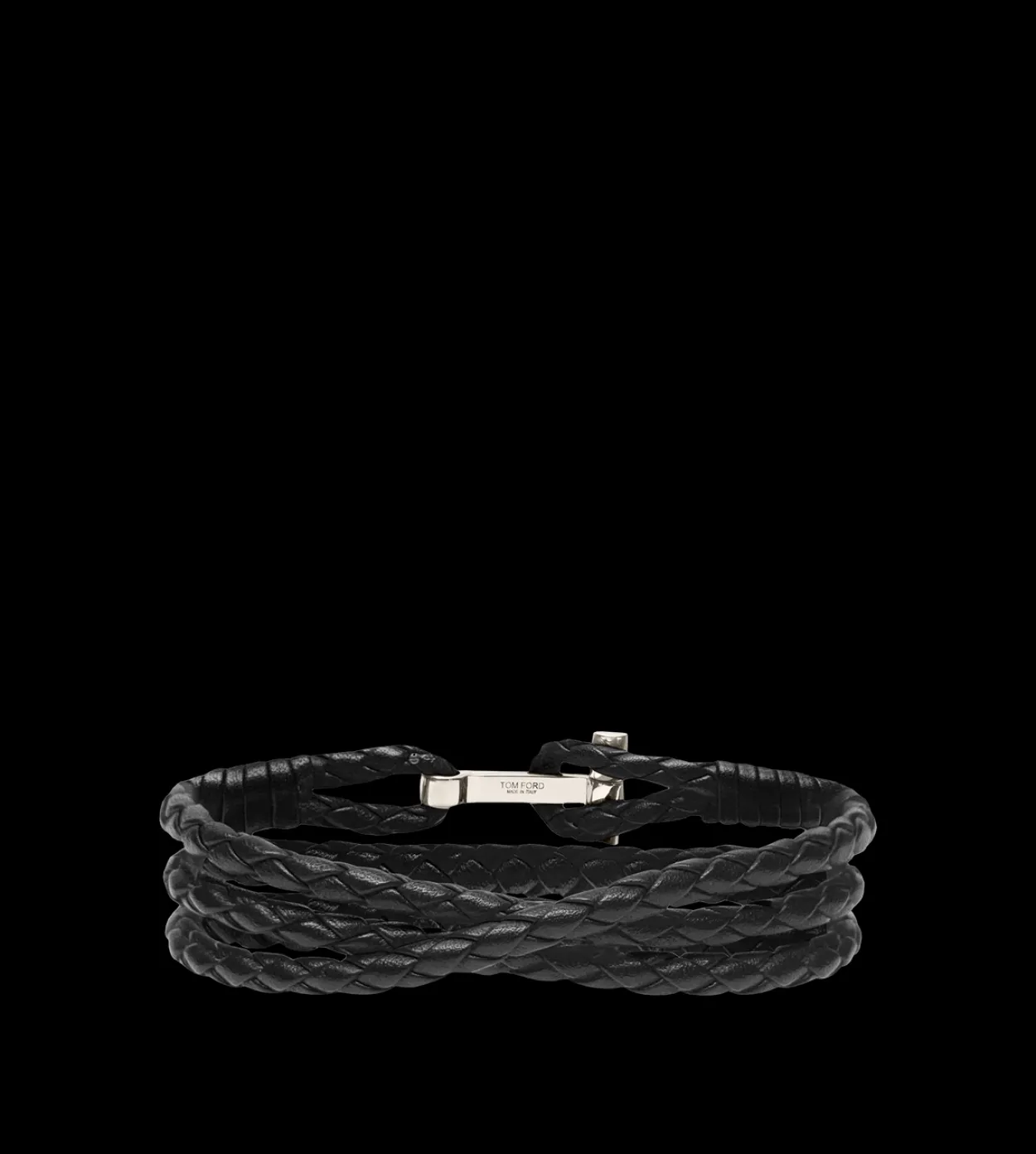 BRAIDED LEATHER T BRACELET