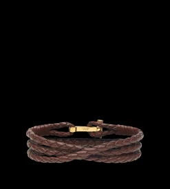BRAIDED LEATHER T BRACELET