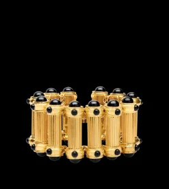 BRASS AND CRYSTAL CABOCHONS BRACELET