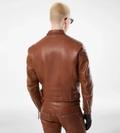BUFFALO GRAIN LEATHER ASYMMETRIC RACER