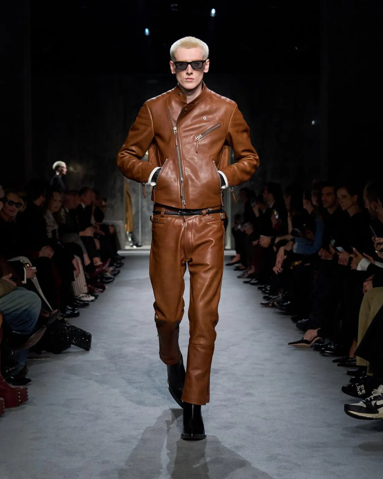 BUFFALO GRAIN LEATHER BIKER PANT