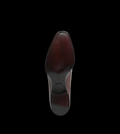 BURNISHED LEATHER AND ALLIGATOR ELKAN TWISTED BAND LOAFER