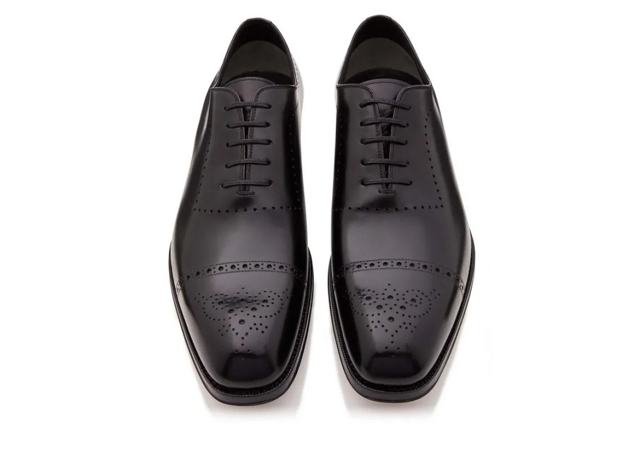 BURNISHED LEATHER EDGAR BROGUE LACE UP