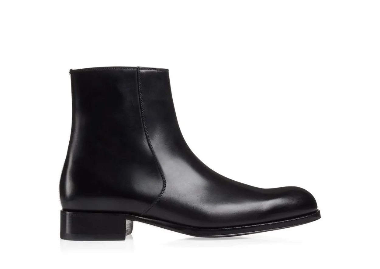 BURNISHED LEATHER EDGAR ZIP BOOT