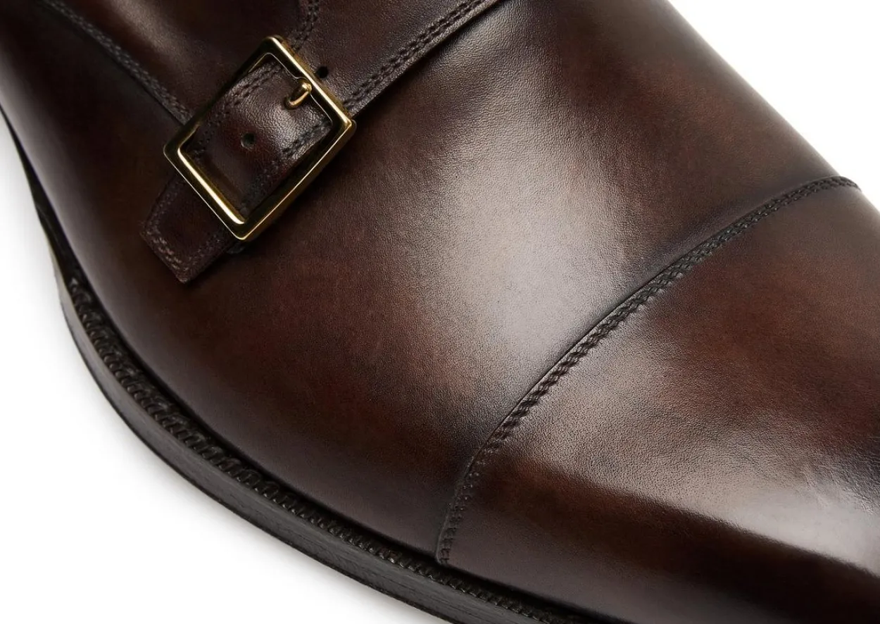 BURNISHED LEATHER ELKAN MONK STRAP