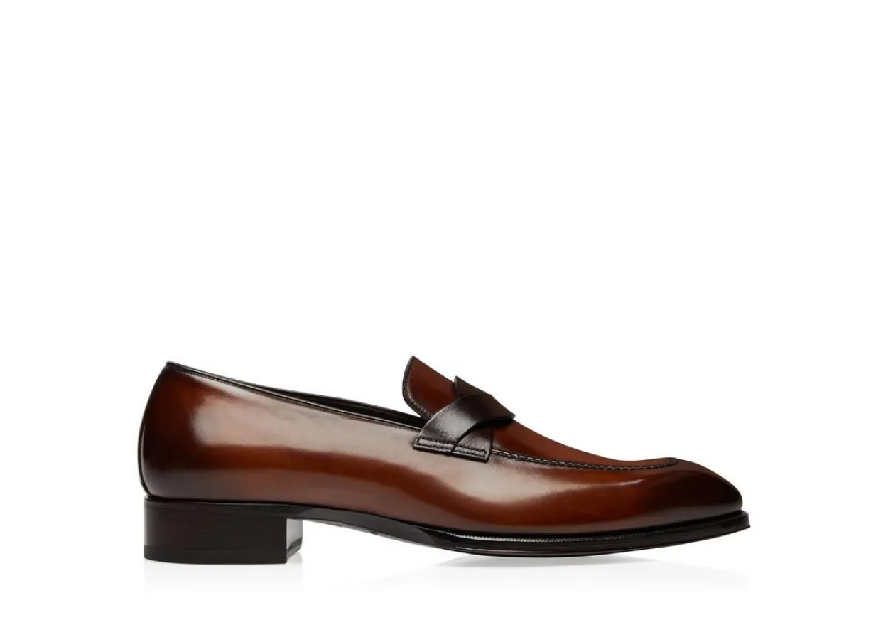 BURNISHED LEATHER ELKAN TWISTED BAND LOAFER