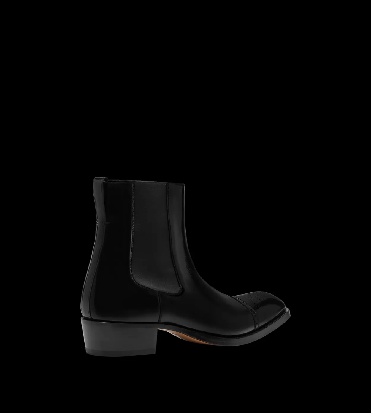 BURNISHED LEATHER VINCENT BROGUE CHELSEA BOOT