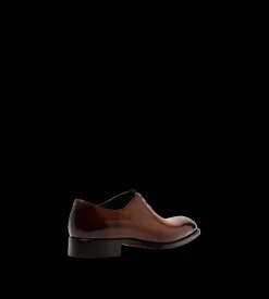 BURNISHED LEATHER WHOLE CUT LACE UP