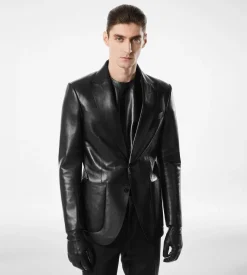 BUTTERY LEATHER BONDED BLAZER