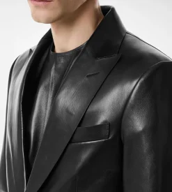 BUTTERY LEATHER BONDED BLAZER