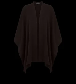 CASHMERE PONCHO WITH TONAL TF EMBROIDERED LOGO