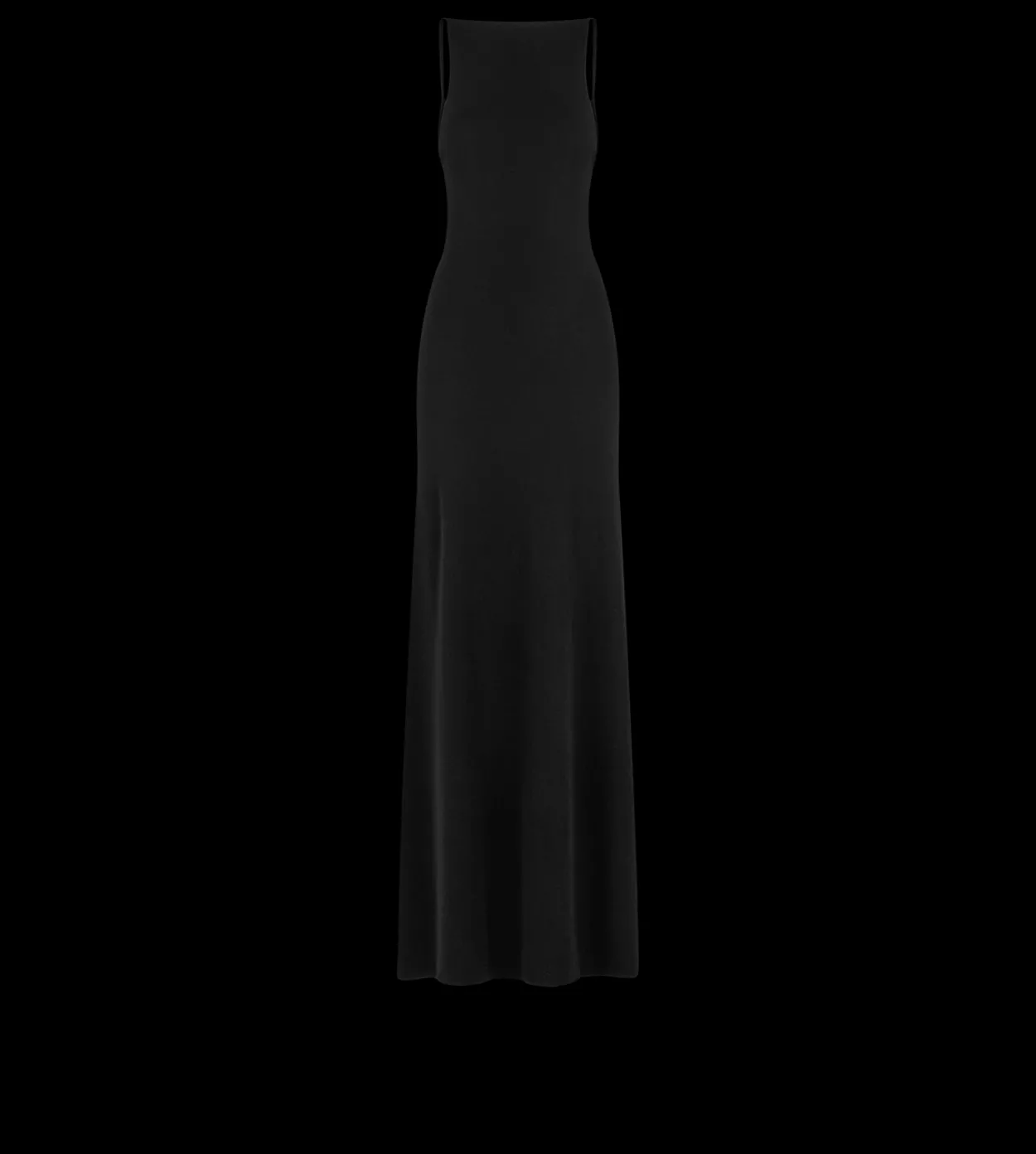 CASHMERE SILK LONG SLASH NECK DRESS WITH OPEN BACK