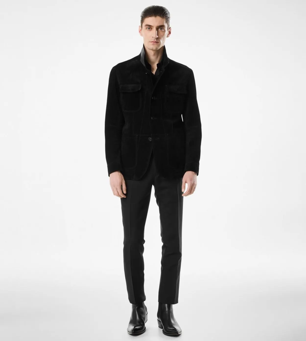CASHMERE SUEDE MILITARY JACKET