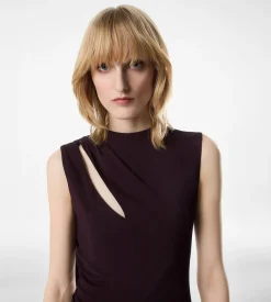 COCKTAIL DRESS WITH CUT OUT AND SCARF DETAIL