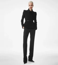 COMPACT STRETCH BOUCLE' WRAP JACKET