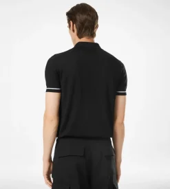 CONTRAST PIPING CASHMERE SILK POLO