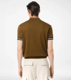 CONTRAST PIPING COTTON SILK POLO