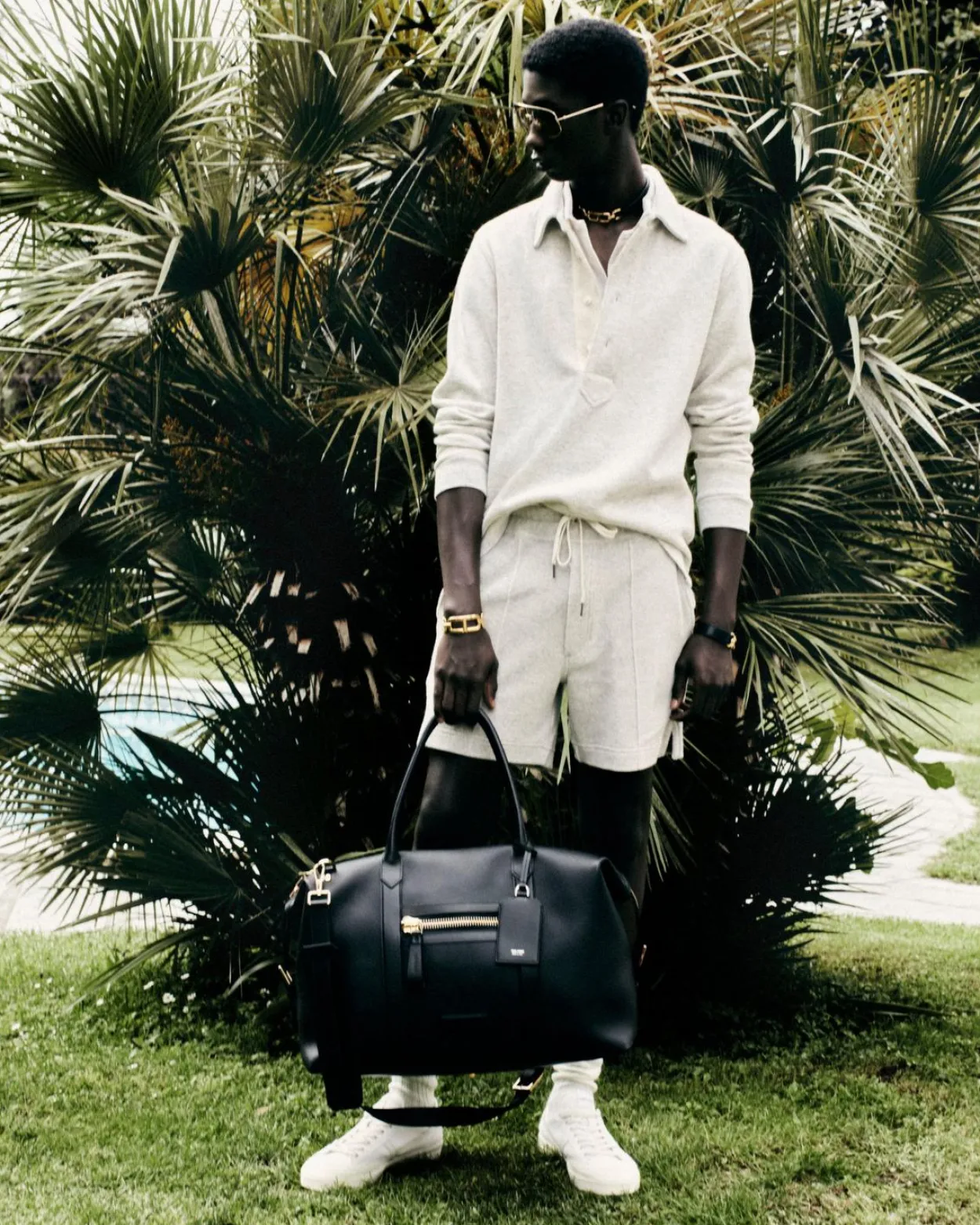 COTTON CASHMERE SHORT SLEEVE POLO