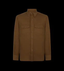 COTTON LINEN DRILL MILITARY SHIRT