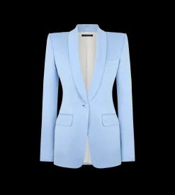 COTTON SILK BLEND SINGLE BREASTED SHAWL LAPEL JACKET