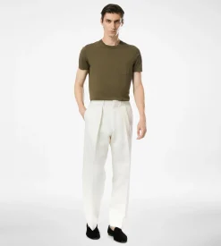 COTTON SILK CREW NECK T-SHIRT