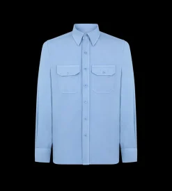 COTTON SILK FAILLE MILITARY SHIRT