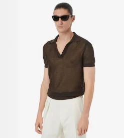 COTTON SILK MESH POLO