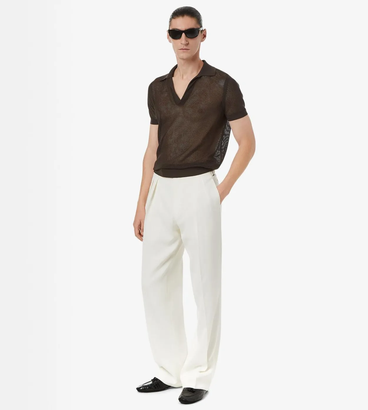 COTTON SILK MESH POLO
