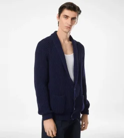 COTTON SILK SHAWL COLLAR CARDIGAN