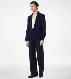 COTTON SILK SHAWL COLLAR CARDIGAN