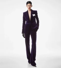 COTTON VELVET SINGLE BREASTED JACKET