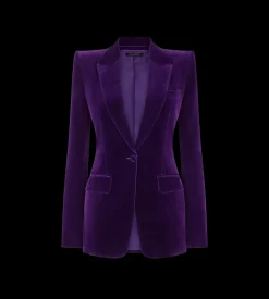 COTTON VELVET SINGLE BREASTED JACKET