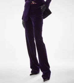 COTTON VELVET TAILORED STRAIGHT PANTS