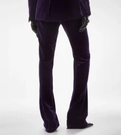 COTTON VELVET TAILORED STRAIGHT PANTS