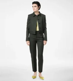 COTTON VISCOSE TWILL BLOUSON WITH PIPING