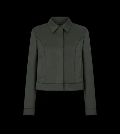 COTTON VISCOSE TWILL BLOUSON WITH PIPING