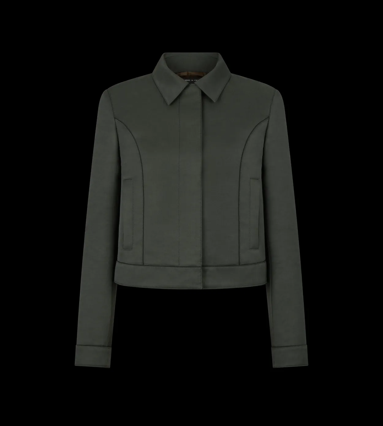 COTTON VISCOSE TWILL BLOUSON WITH PIPING