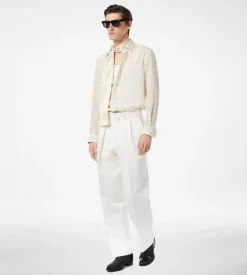 CREPE DE CHINE PAISLEY PRINT FLUID FIT SHIRT