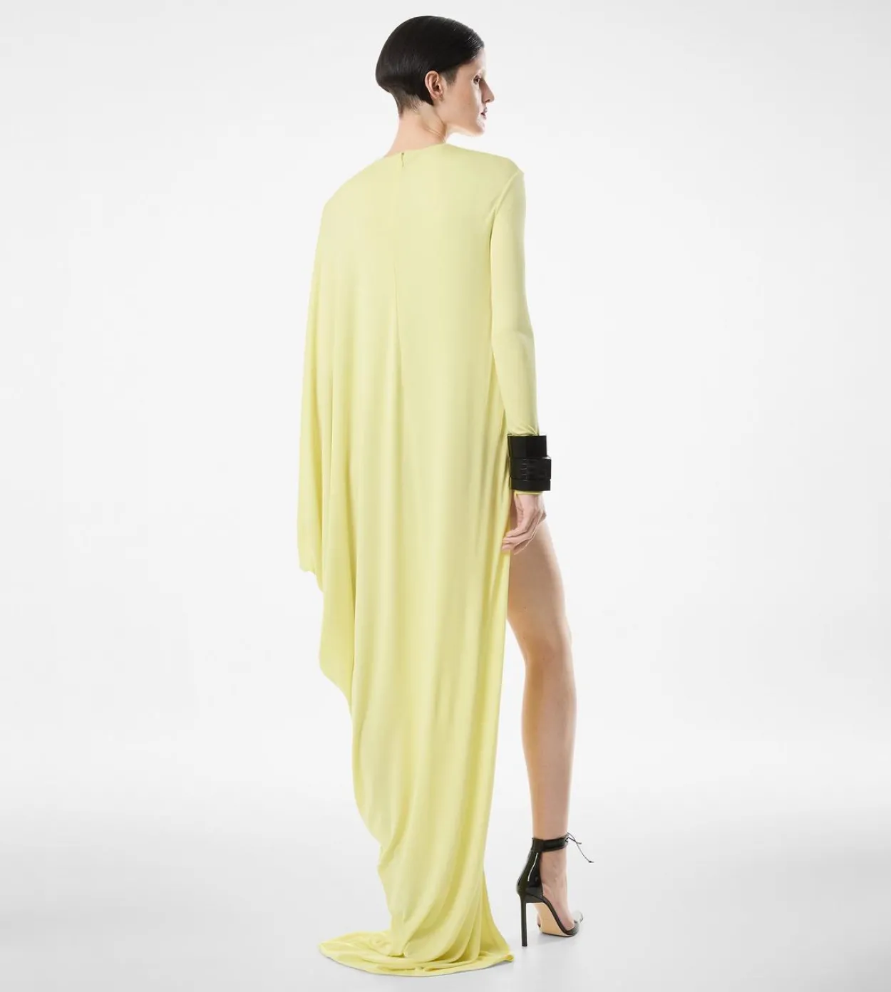 CREPE JERSEY LONG SLEEVE EVENING DRESS