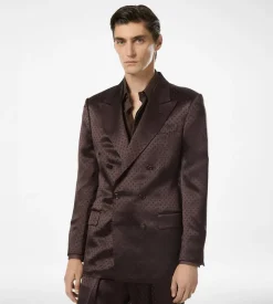 CREPE SATIN POLKA DOT JACQUARD JACKET