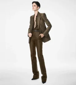 CROCO JACQUARD TAILORED STRAIGHT PANTS
