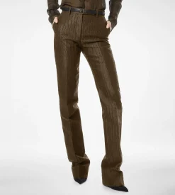 CROCO JACQUARD TAILORED STRAIGHT PANTS