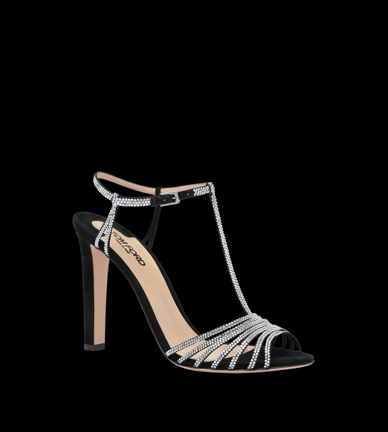 CRYSTAL-EMBELLISHED SUEDE LEATHER JERRY SANDAL