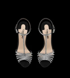 CRYSTAL-EMBELLISHED SUEDE LEATHER JERRY SANDAL