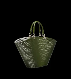 CUT OUT PATENT LEATHER LARGE PANIER